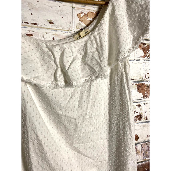 Anthropologie Cloth & Stone Pure Tencel Textured Ruffle One Shoulder Dress - Picture 4 of 9